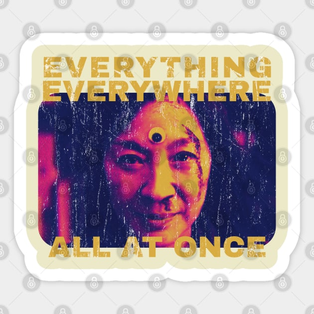 Everything Everywhere All At Once - retro purple Sticker by HANASUISI